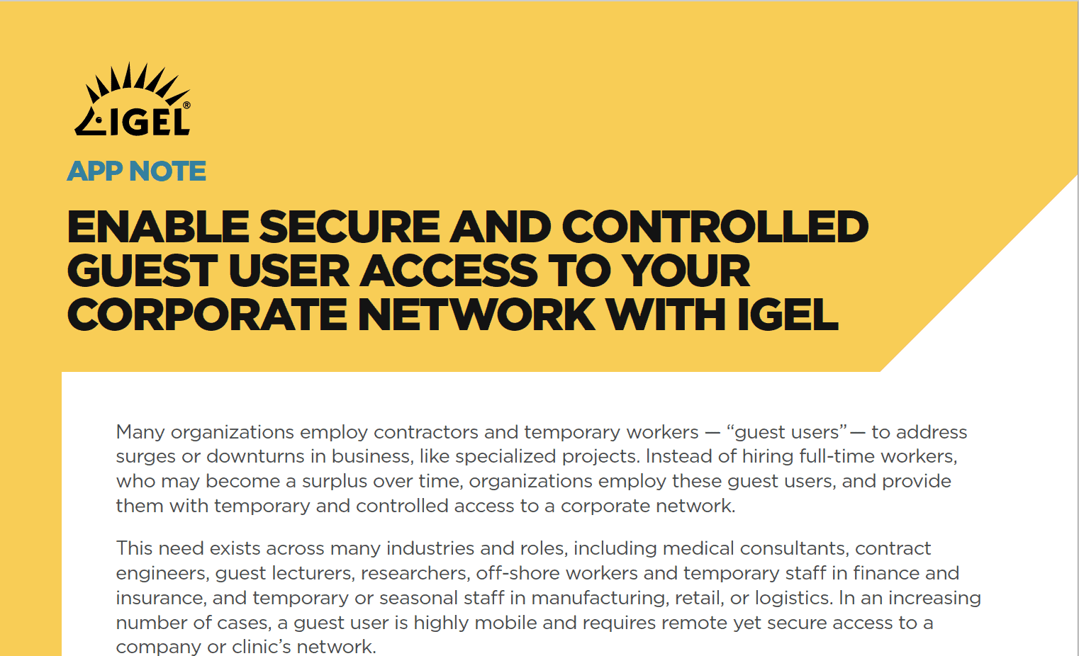 Enable Secure and Controlled Guest User Access to Your Corporate Network with IGEL
